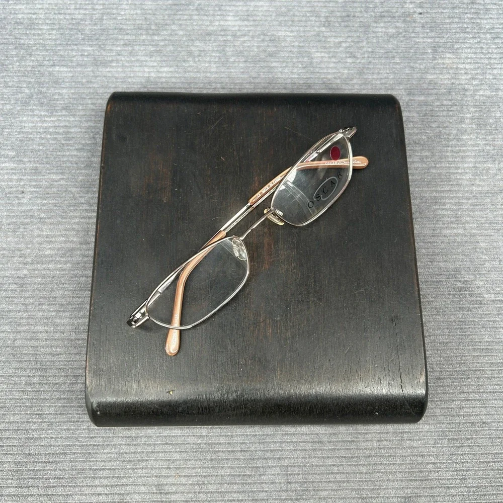 Oscar by Oscar de la Renta OS226 059 135 Silver Brown Y2k Eyeglass Frames